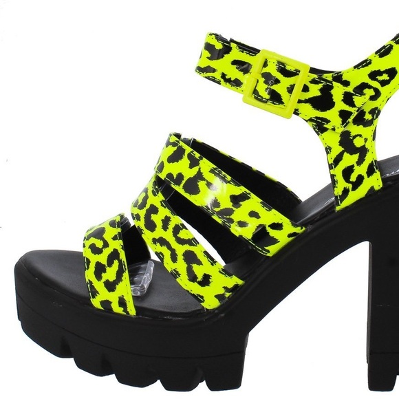 Neon cheetah lug sole heel - Picture 4 of 7